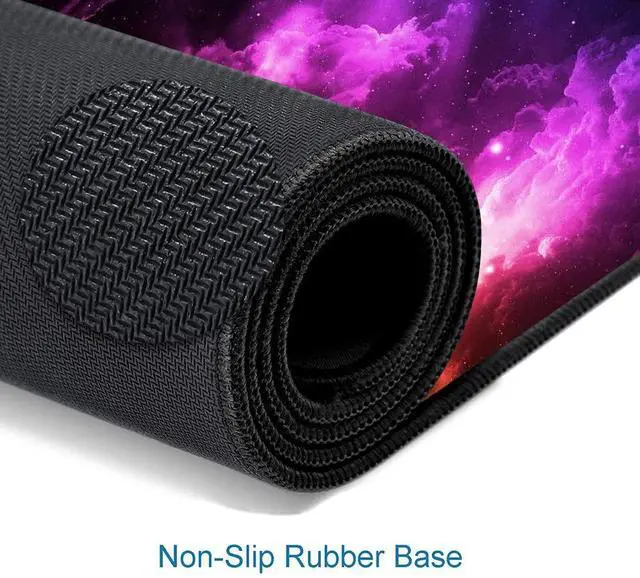 Alt view image 4 of 6 - KEHIPI Mouse Pad Gaming, Large Mouse Pads for Desk, Keyboard Mouse Mat Desk Pad, Non-Slip Rubber Base with Stitched Edges Mousepad, 31.5x11.8in Colorful Galaxy