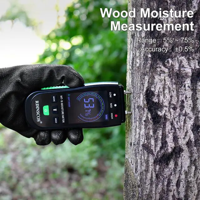 Alt view image 3 of 5 - KEHIPI Digital Moisture Meter Wood Moisture Meter for Firewood, Drywall & Lumber | Pin-Type Moisture Detector for Woodworking, Home Inspection & Water Damage