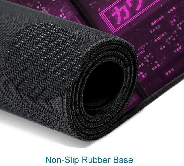 Alt view image 4 of 6 - KEHIPI Gaming Mouse Pad, Large Anime Mouse Pads for Desk, Non-Slip Rubber Base Mousepad, Keyboard Mouse Mat Desk Pad with Stitched Edges, 31.5x11.8 inch