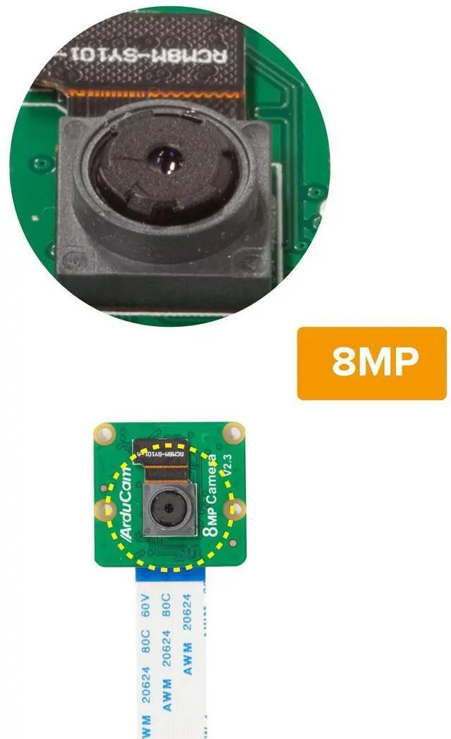 Alt view image 2 of 7 - KEHIPI for Raspberry Pi Camera Module V2-8 Megapixel,1080p (RPI-CAM-V2 + 5.9"/150mm Flex Cable + Pi Zero Cable)