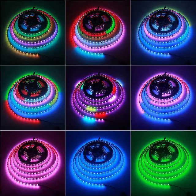 Alt view image 6 of 7 - KEHIPI RGB Addressable LED Strip WS2811 12V LED Strip Lights 16.4ft 300 LEDs Dream Color Programmable Digital Flexible LED Pixel Rope Light Waterproof IP65 with 3M VHB Heavy Duty Self-Adhesive Back