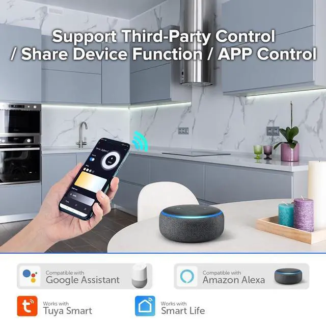 Alt view image 3 of 7 - KEHIPI Tuya Zigbee 3.0 C02Z Controller Support CCT Color 3 pin (+V CW WW) PWM LED Strip Bulb Compatible with Echo Plus/4th Gen Tuya Gateway DC5V/DC12V/DC24V Max 15A