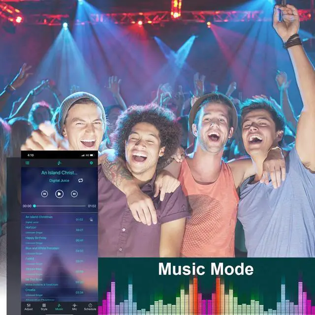 Alt view image 4 of 7 - KEHIPI Bluetooth LED Controller, Smart Mobile Phone APP Control Music Remote Controller for SMD 5050 2835 3528 4-Pin RGB LED Strip Lights (2 Ports)