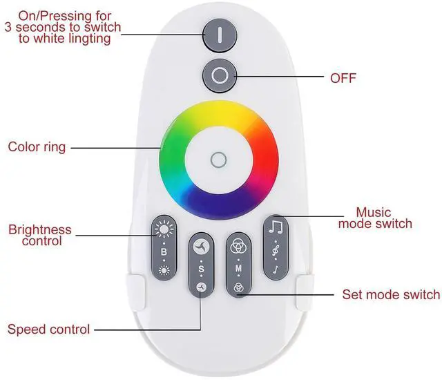 Alt view image 4 of 7 - KEHIPI LED RGB Music Touch Controller RF Sensitivety Backlight RF Remote Touching Color 3.5MM Audio 15 Music Modes LED Light Strip Controller