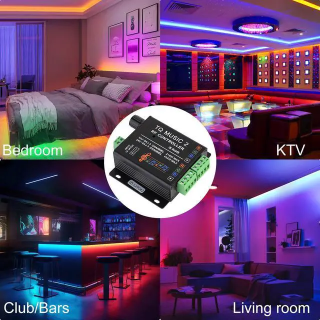 Alt view image 6 of 7 - KEHIPI LED RGB Music Touch Controller RF Sensitivety Backlight RF Remote Touching Color 3.5MM Audio 15 Music Modes LED Light Strip Controller