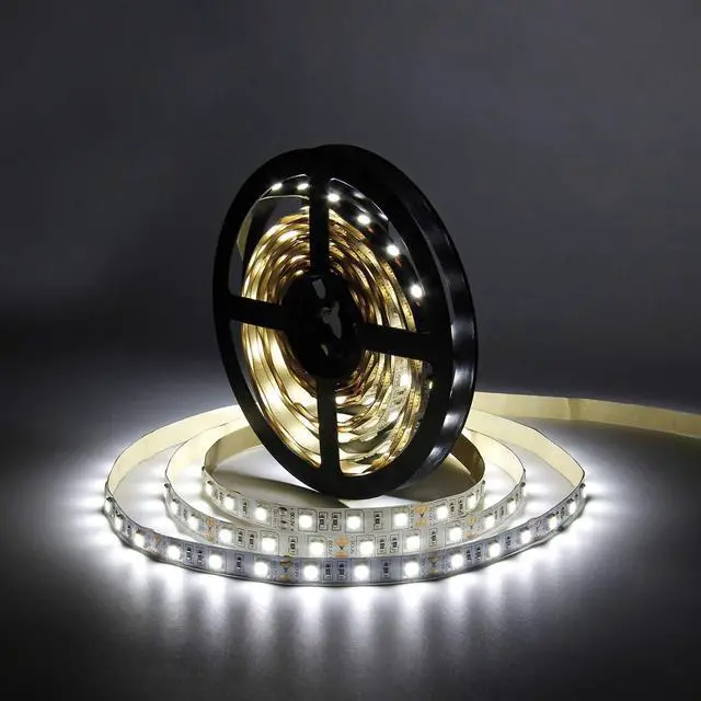 Alt view image 4 of 7 - KEHIPI LED Light Strip White, 6000K Daylight White Lights 16.4 Ft 300leds 60leds/m 5050 SMD Flexible Waterproof Tape for Boats, Bathroom, Mirror, Ceiling