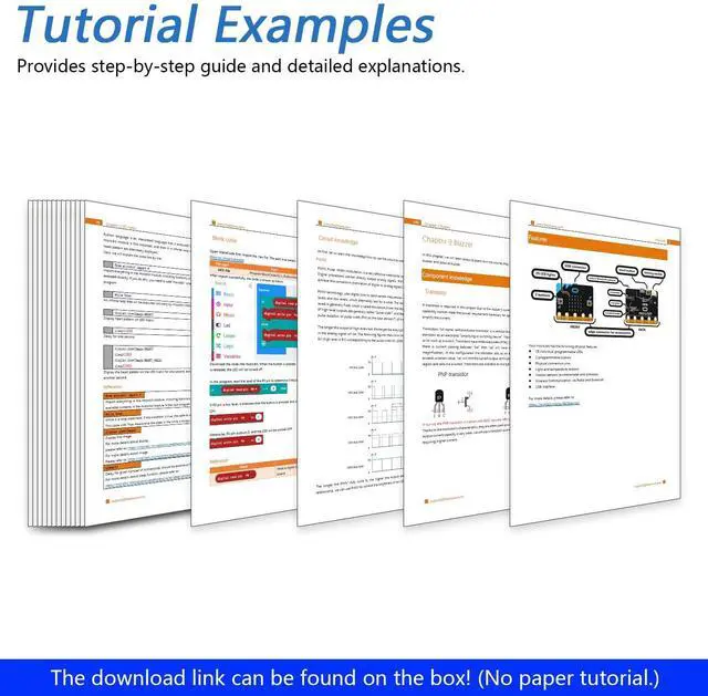 Alt view image 6 of 7 - KEHIPI Super Starter Kit for BBC Micro:bit (Not Included, Works with V1 & V2), 266-Page Detailed Tutorial, 191 Items, 38 Projects, Blocks and Python Code