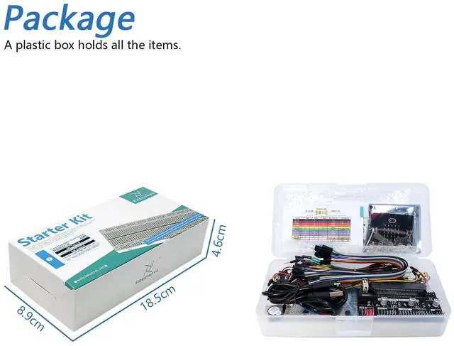 Alt view image 7 of 7 - KEHIPI Basic Starter Kit for BBC Micro:bit (V2 Included), 179-Page Detailed Tutorial, 162 Items, 27 Projects, Blocks and Python Code
