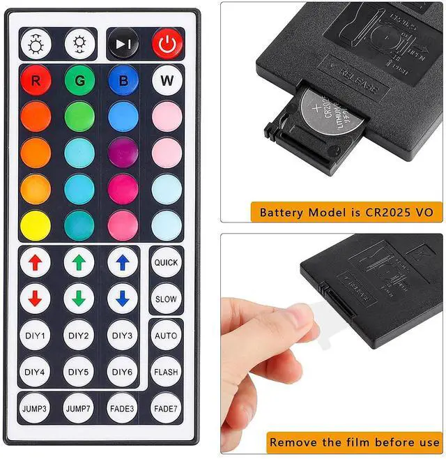 Alt view image 6 of 7 - KEHIPI 44 Keys RGB LED Light Strip Wireless Remote Controller Led Light Remote Replacement for SMD 5050 2835 3528 Led Strip Lights