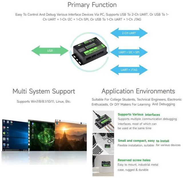 Alt view image 6 of 7 - KEHIPI  USB to UART/I2C/SPI/JTAG Converter, Supports Multiple Interfaces, Compatible with 3.3V and 5V, Multiple Systems Support, Support Linux (Only for Raspberry Pi)
