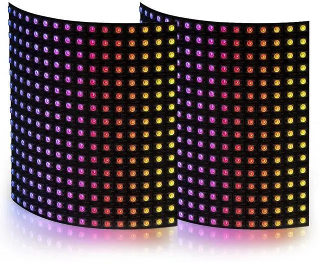 Main image of KEHIPI 2 Pack WS2812B ECO RGB Alloy Wires 5050SMD Individual Addressable 16X16 256 Pixel LED Matrix Flexible FPCB Full Color Works with WLED,SP802E Controllers Image Video Text Display DC5V