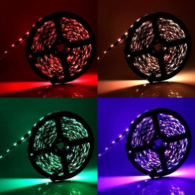 Alt view image 6 of 7 - KEHIPI 5050 RGB LED Strip Lights-32.8ft 600 LEDs, DC 24V Color Changing LED Lights Black PCB for Valentine Decor, Wedding Sparklers, Christmas Lights, Indoor Decoration (Only Light Strip)