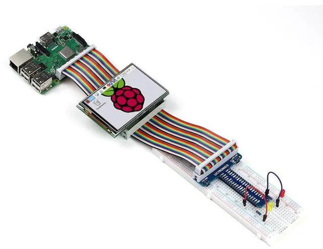 Alt view image 6 of 7 - KEHIPI GPIO Breakout Kit for Raspberry Pi Pico- Assembled Pi T- Type Breakout + 830 Tie Points Solderless Breadboard + 40 Pin Male - Female - Male Rainbow Ribbon Cable + 65pcs Jump Wires