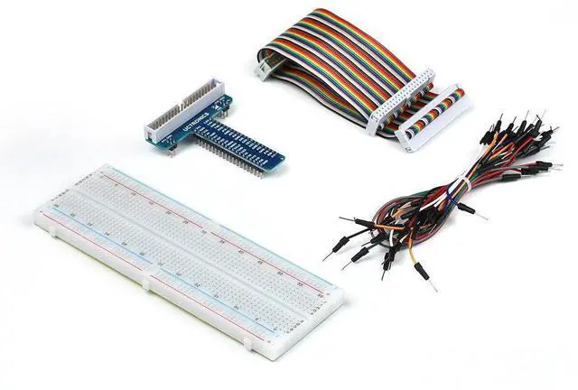 Alt view image 5 of 7 - KEHIPI GPIO Breakout Kit for Raspberry Pi Pico- Assembled Pi T- Type Breakout + 830 Tie Points Solderless Breadboard + 40 Pin Male - Female - Male Rainbow Ribbon Cable + 65pcs Jump Wires