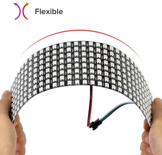 Alt view image 6 of 7 - KEHIPI 2 Pack WS2812B ECO RGB Alloy Wires 5050SMD Individual Addressable 8X32 256 Pixel LED Matrix Flexible FPCB Full Color Works with WLED,SP802E Controllers Image Video Text Display DC5V