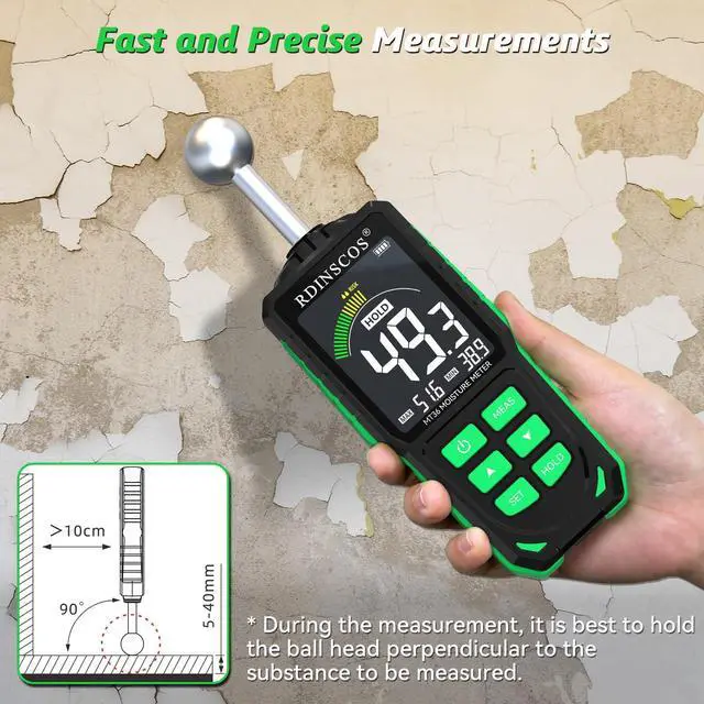 Alt view image 4 of 7 - KEHIPI Pinless Moisture Meter for Drywall for Wood and Wall; Ball type Moisture Readers