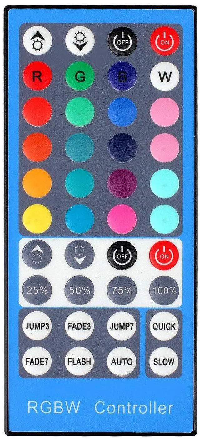 Alt view image 3 of 6 - KEHIPI RGBW LED Light Strip Remote Controller, Dimmer for RGB+White RGBWW Strip Light, 40 Key Wireless IR Remote Controller for SMD 5050 3528 RGB Rope Lights