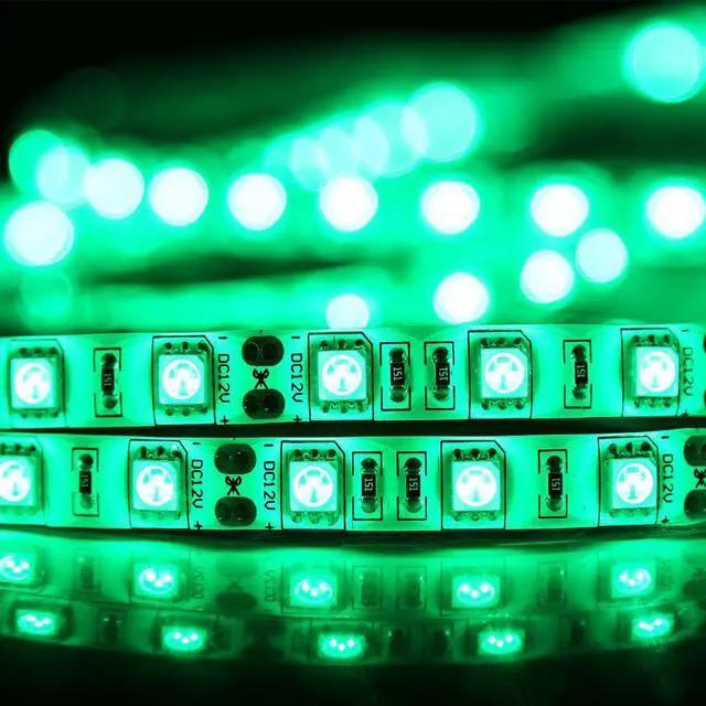 Alt view image 4 of 7 - KEHIPI Green LED Light Strip, 16.4ft Bright Green LED Tape Lights, 300 Units SMD 5050 LEDs, IP65 Waterproof Flexible Rope Lights for Room, Kitchen, Under Cabinet Lighting, Party