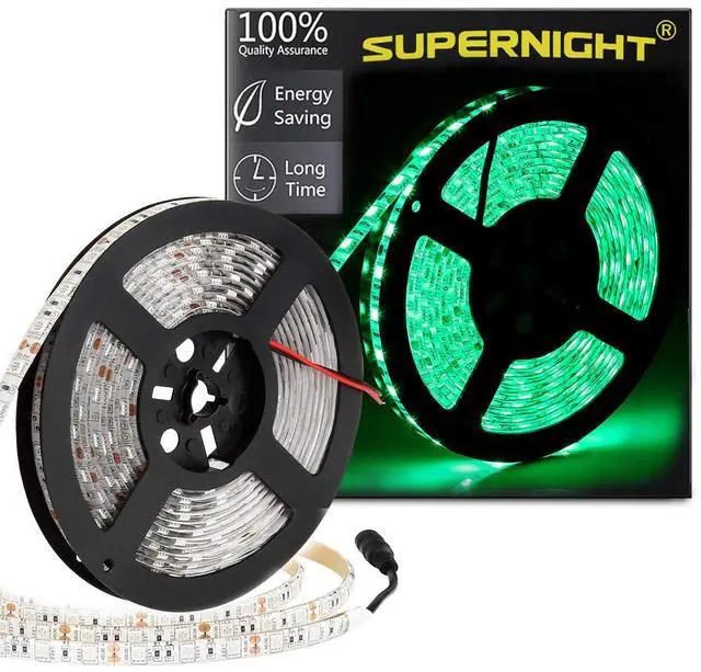 Alt view image 3 of 7 - KEHIPI Green LED Light Strip, 16.4ft Bright Green LED Tape Lights, 300 Units SMD 5050 LEDs, IP65 Waterproof Flexible Rope Lights for Room, Kitchen, Under Cabinet Lighting, Party