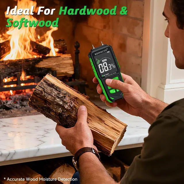 Alt view image 2 of 7 - KEHIPI Rechargeable Moisture Meter for Wood, Walls & Hardwood Accurate Pin-Type Digital Tester with Large Color Display, Automatic Alarm, Calibration & HOLD Function for DIY & Construction Projects