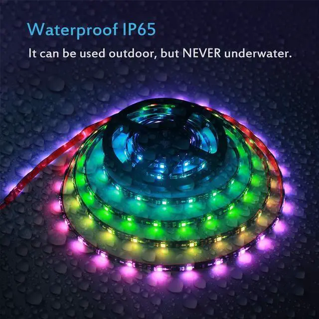 Alt view image 4 of 7 - KEHIPI WS2811 12V Addressable RGB LED Strip Light 16.4ft 150 LEDs Dream Color Programmable Digital LED Flexible Pixel Lights Waterproof IP65 with 3M VHB Heavy Duty Self-Adhesive Back for DIY Project