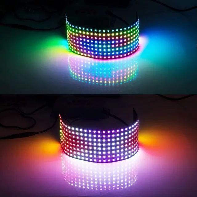 Alt view image 6 of 7 - KEHIPI WS2812B ECO RGB Alloy Wires 5050SMD Individual Addressable 8X32 256 Pixels LED Matrix Flexible FPCB Full Color Works with WLED,SP802E,etc Controllers Image Video Text Display DC5V