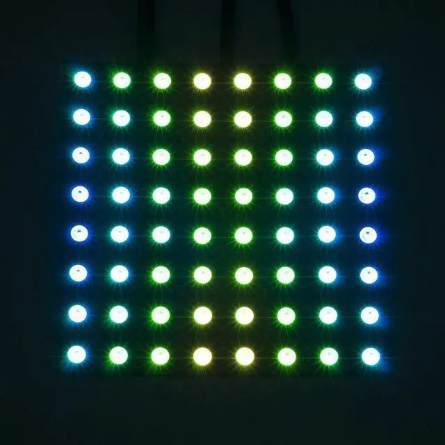 Alt view image 4 of 7 - KEHIPI WS2812B ECO RGB Alloy Wires 5050SMD Individual Addressable 8X8 256 Pixels LED Matrix Panel Flexible FPCB Full Color Works with WLED,SP802E,etc Controllers Image Video Text Display DC5V