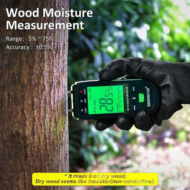 Alt view image 2 of 7 - KEHIPI Wood Moisture Meter for Wood, Like Hardwood and Softwood Replaceable Pin Moisture Tester with Batteries