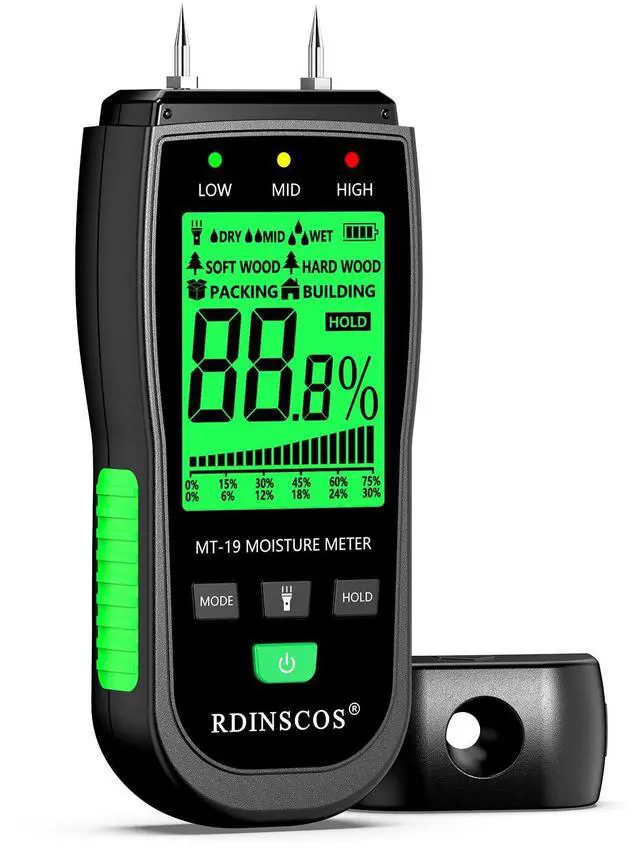 Main image of KEHIPI Wood Moisture Meter for Wood, Like Hardwood and Softwood Replaceable Pin Moisture Tester with Batteries