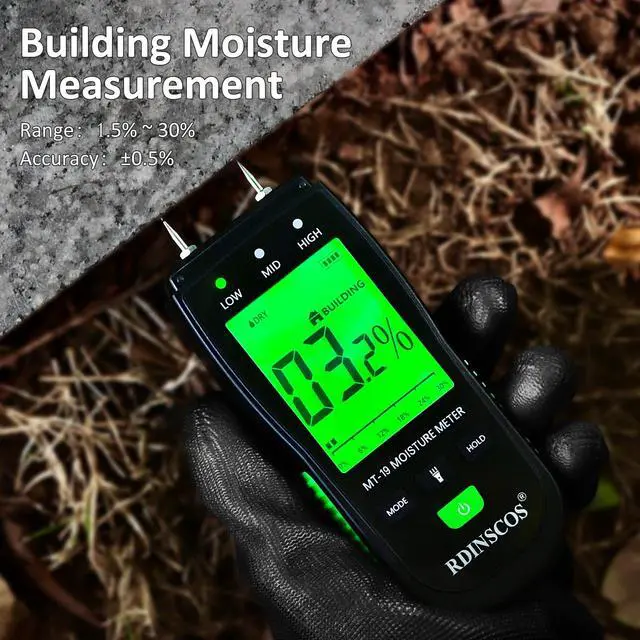 Alt view image 3 of 6 - KEHIPI Moisture Meters Digital Wood Moisture Tester Water Leak Detector for Wall,Lumber, building,Firewood,Humidity Tester