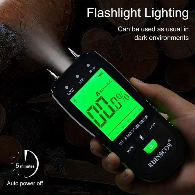 Alt view image 5 of 6 - KEHIPI Moisture Meters Digital Wood Moisture Tester Water Leak Detector for Wall,Lumber, building,Firewood,Humidity Tester