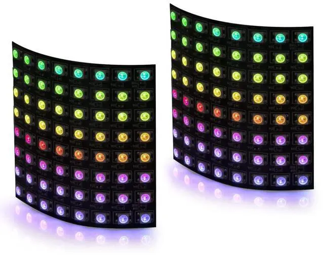 Main image of KEHIPI 2 Pack WS2812B ECO RGB Alloy Wire 5050SMD Individual Addressable 8X8 256 Pixel LED Matrix Panel Flexible FPCB Full Color Work with WLED,SP802E Controller Image Video Text Display DC5V