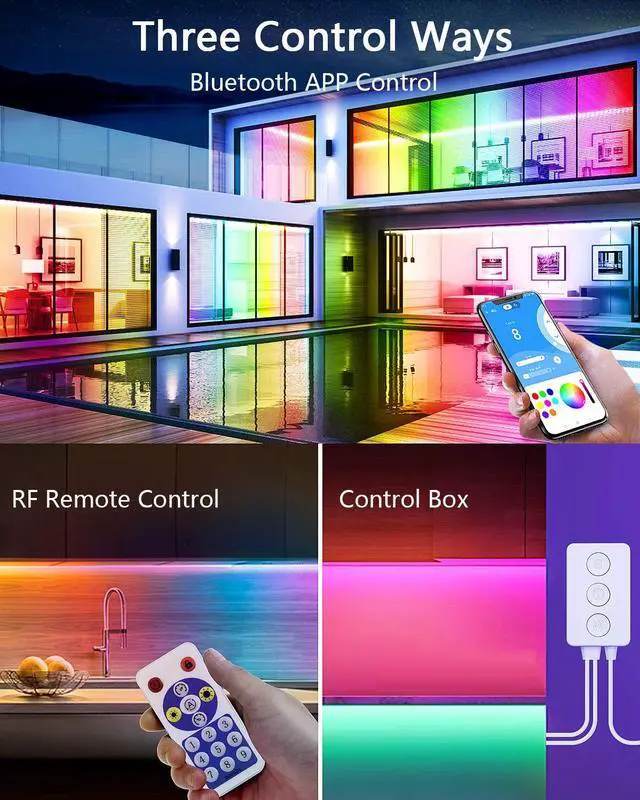 Alt view image 4 of 7 - KEHIPI WS2812B Controller Bluetooth Music Sync WS2811 Addressable RGB LED Controller with RF Remote Dual Signal Output DC 5V~24V for SK6812 WS2812 SM16703 1903 3Pin Dream Color LED Pixel Strip Lights