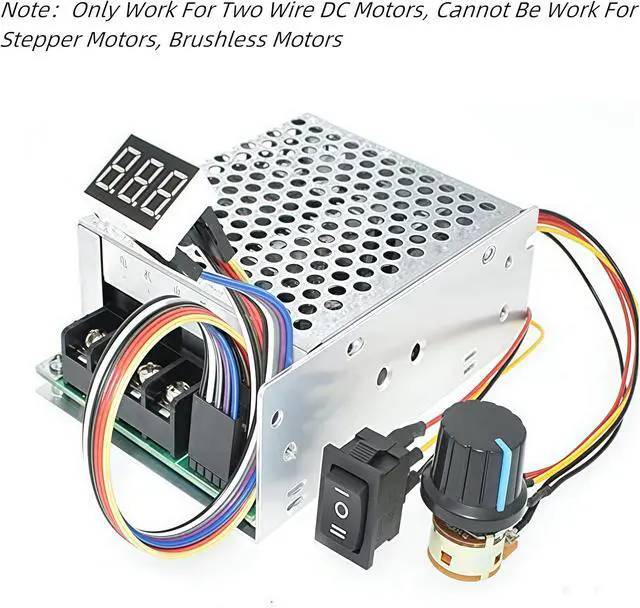 Alt view image 3 of 5 - KEHIPI Adjustable Digital display 10-55V 60A PWM DC Brushed Motor Speed Controller Switch Control 12V 24V 36V 48V Forward Brake Reverse For power wheels regulation (60A PWM)