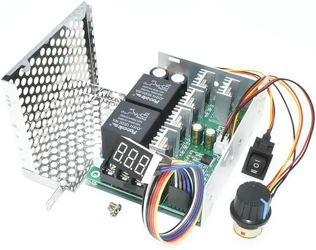 Alt view image 5 of 5 - KEHIPI Adjustable Digital display 10-55V 60A PWM DC Brushed Motor Speed Controller Switch Control 12V 24V 36V 48V Forward Brake Reverse For power wheels regulation (60A PWM)