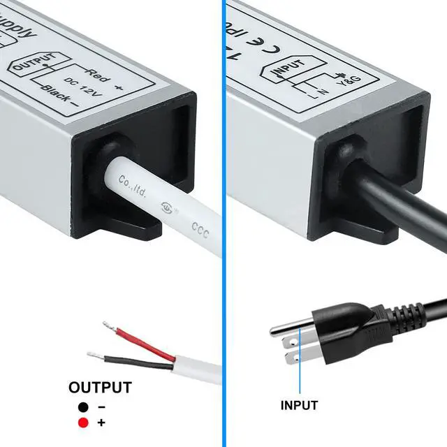 Alt view image 3 of 7 - KEHIPI LED Power Supply 12V, 30W IP67 Waterproof Outdoor Driver,AC 110-260V to DC 12V 2.5A Low Voltage Transformer, Adapter with 3-Prong Plug for LED Light, Computer Project, Outdoor Use