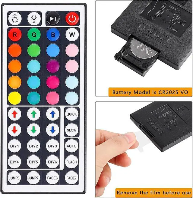 Alt view image 4 of 7 - KEHIPI 44 Key RGB LED Strip Light Remote Controller, IR Remote Controller Replacement for SMD 5050 3528 2835 RGB LED Light Strip Lights (1 Pack)