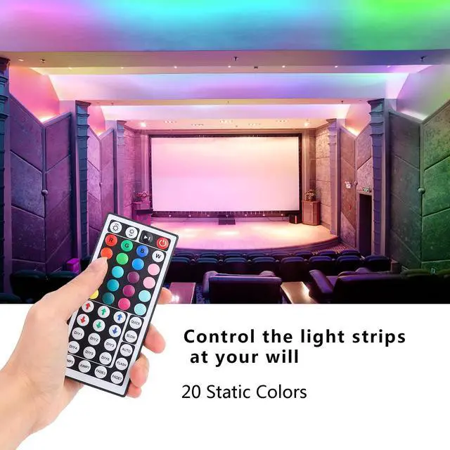 Alt view image 7 of 7 - KEHIPI 44 Key RGB LED Strip Light Remote Controller, IR Remote Controller Replacement for SMD 5050 3528 2835 RGB LED Light Strip Lights (1 Pack)
