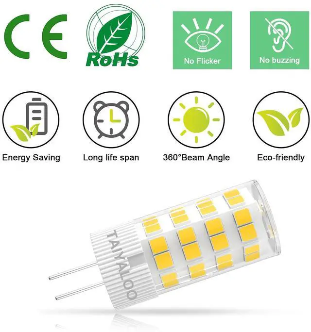 Alt view image 5 of 7 - KEHIPI G4 LED Bulb 5W 4000K Natural White 12V AC/DC Bi-Pin T3 JC Type 40W Halogen Equivalent for Outdoor Landscape Lighting Deck Stair Step Path Paver Lights, Home Lighting, (10 Pack)