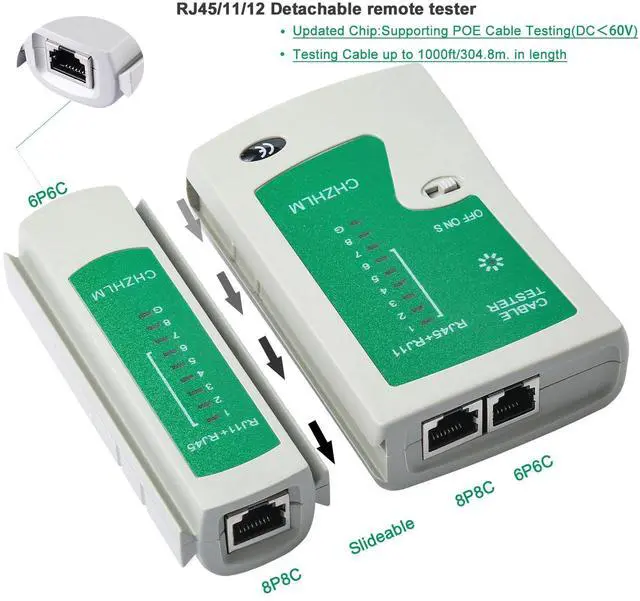Alt view image 5 of 6 - KEHIPI RJ45 Crimp Tool Kit Pass Through Crimper RJ45 Crimping Tool Stripper Cutter Crimper All-in-One for 8P RJ45 Cat5 Cat5e Cat6 6P RJ11/12 Telephone Connectors Network Enthernet Crimper kit
