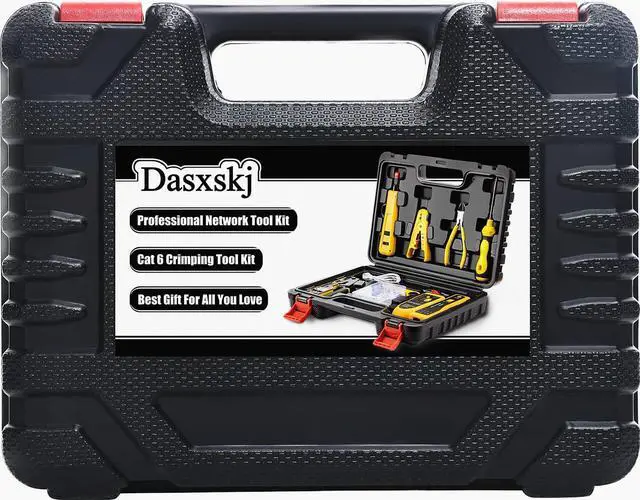 Alt view image 2 of 7 - KEHIPI Pass Through RJ45 Crimp Tool Kit, Network Tool Kit, Ethernet Crimper Cat6 Cat5e Cat5 Crimping Tool with Wire Tracker, 110/88 Punchdown Tool, Cat6 Pass Through Connectors, Wire Stripper