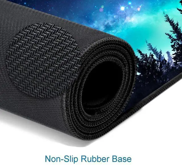 Alt view image 4 of 6 - KEHIPI Gaming Large Mouse Pad with Stitched Edges, Galaxy Desk Mat, Extended Keyboard Pad, Non-Slip Rubber Base Desk Pad for Keyboard and Mouse, 31.5X11.8 inch, Moon Starry Sky