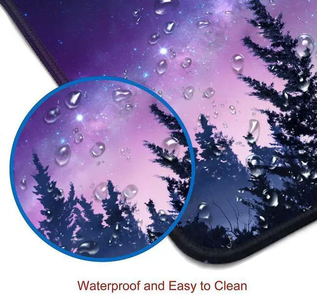Alt view image 5 of 6 - KEHIPI Gaming Large Mouse Pad with Stitched Edges, Galaxy Desk Mat, Extended Keyboard Pad, Non-Slip Rubber Base Desk Pad for Keyboard and Mouse, 31.5X11.8 inch, Moon Starry Sky