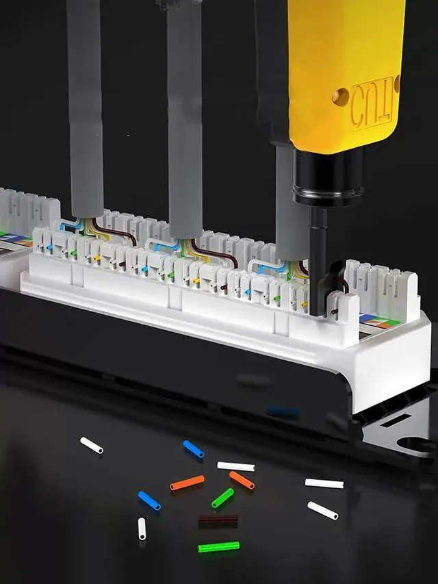 Alt view image 6 of 7 - KEHIPI Pass Through RJ45 Crimp Tool Kit, Network Tool Kit, Ethernet Crimper Cat6 Cat5e Cat5 Crimping Tool with Wire Tracker, 110/88 Punchdown Tool, Cat6 Pass Through Connectors, Wire Stripper