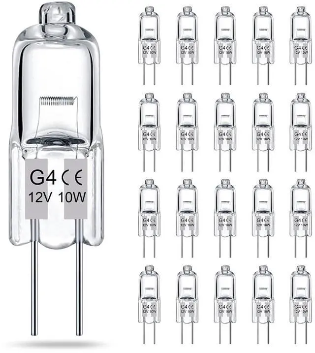 Main image of KEHIPI G4 Bulb, Halogen Light Bulbs 2 Pin 12V 10W T3 Bi-Pin G4 Base, G4 Light Bulbs Replacement for Under Cabinet Puck Light, Chandeliers, Landscape Lighting, Dimmable, 2700K Warm White, 20 Pack