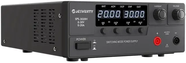 Main image of KEHIPI DC Power Supply Variable, 0-30V 0-20A 600W Switching DC Regulated Bench Power Supply with Encoder Knob, Output On/Off Switch, 4-Digit LED Display, OVP & OCP, Aux Output Terminal - SPS-3020H