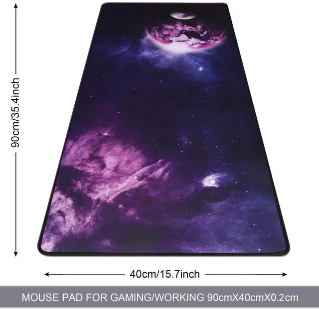 Alt view image 2 of 7 - KEHIPI XXL Professional Large Mouse Pad & Computer Game Mouse Mat (35.4x15.7x0.1IN, Sky Planet)