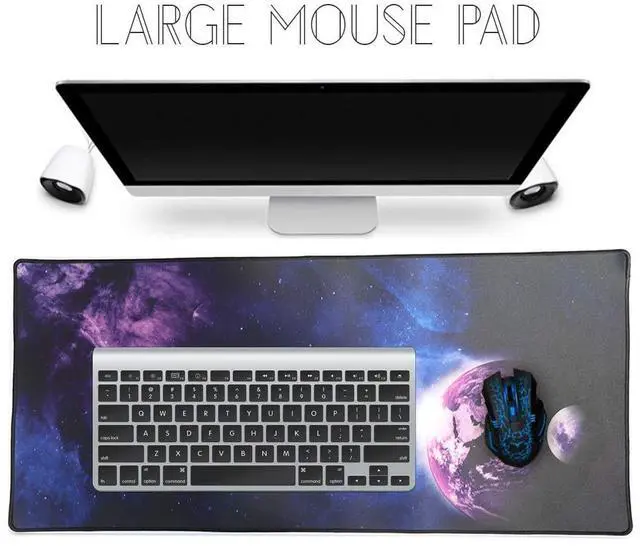 Alt view image 7 of 7 - KEHIPI XXL Professional Large Mouse Pad & Computer Game Mouse Mat (35.4x15.7x0.1IN, Sky Planet)