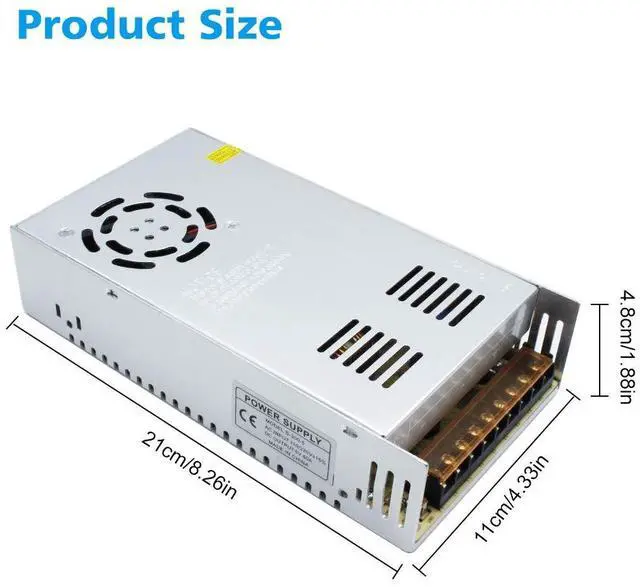 Alt view image 6 of 7 - KEHIPI 24V Power Supply, AC 110~250V to 24 Volt 5A 120W LED Transformer Driver, Upgraded DC Switching Power Supply, Adaptor for LED Strip Light,Camera