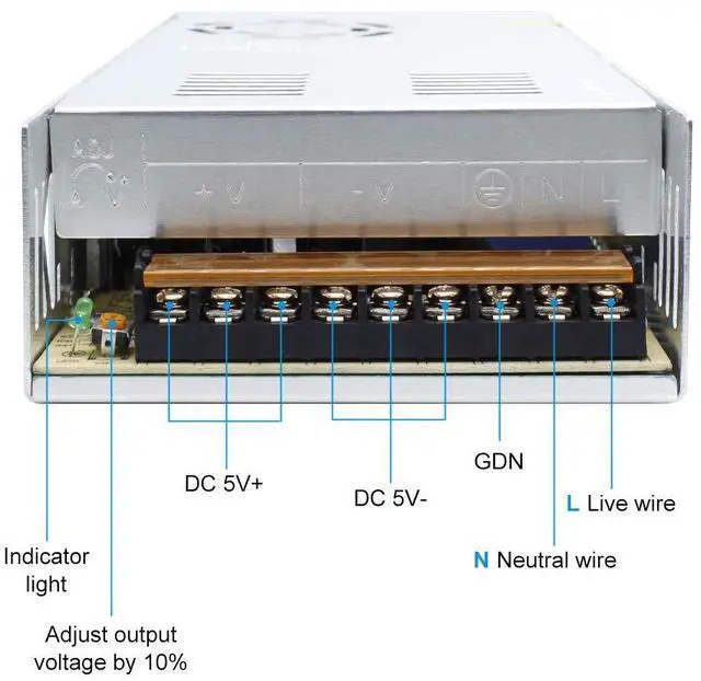 Alt view image 7 of 7 - KEHIPI 24V Power Supply, AC 110~250V to 24 Volt 5A 120W LED Transformer Driver, Upgraded DC Switching Power Supply, Adaptor for LED Strip Light,Camera